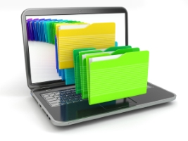 laptop with files